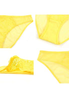 Pretty In Petals Bright Yellow Lace Bikini Underwear - HSIA