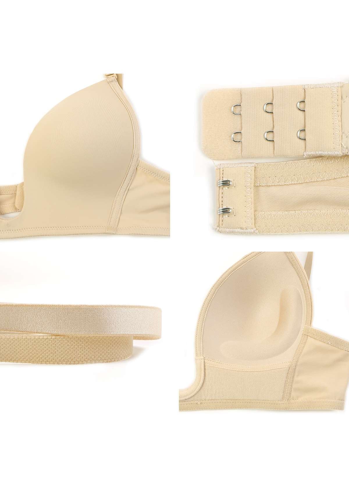 HSIA Deep U Plunge Push Up Low Back Wireless Bra - HSIA