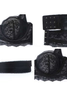 HSIA Floral Lace Unlined Bridal Black Balconette Bra Set - HSIA