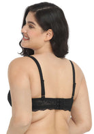 HSIA Floral Lace Unlined Bridal Black Balconette Bra Set - HSIA