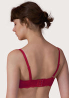 HSIA Floral Lace Unlined Bridal Burgundy Balconette Bra Set - HSIA