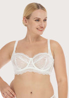HSIA Floral Lace Unlined Bridal White Balconette Bra Set - HSIA
