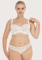 HSIA Floral Lace Unlined Bridal White Balconette Bra Set - HSIA