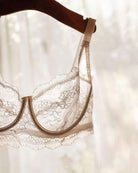 HSIA Floral Lace Unlined Bridal White Balconette Bra Set - HSIA
