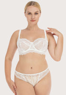 HSIA Floral Lace Unlined Bridal White Balconette Bra Set - HSIA