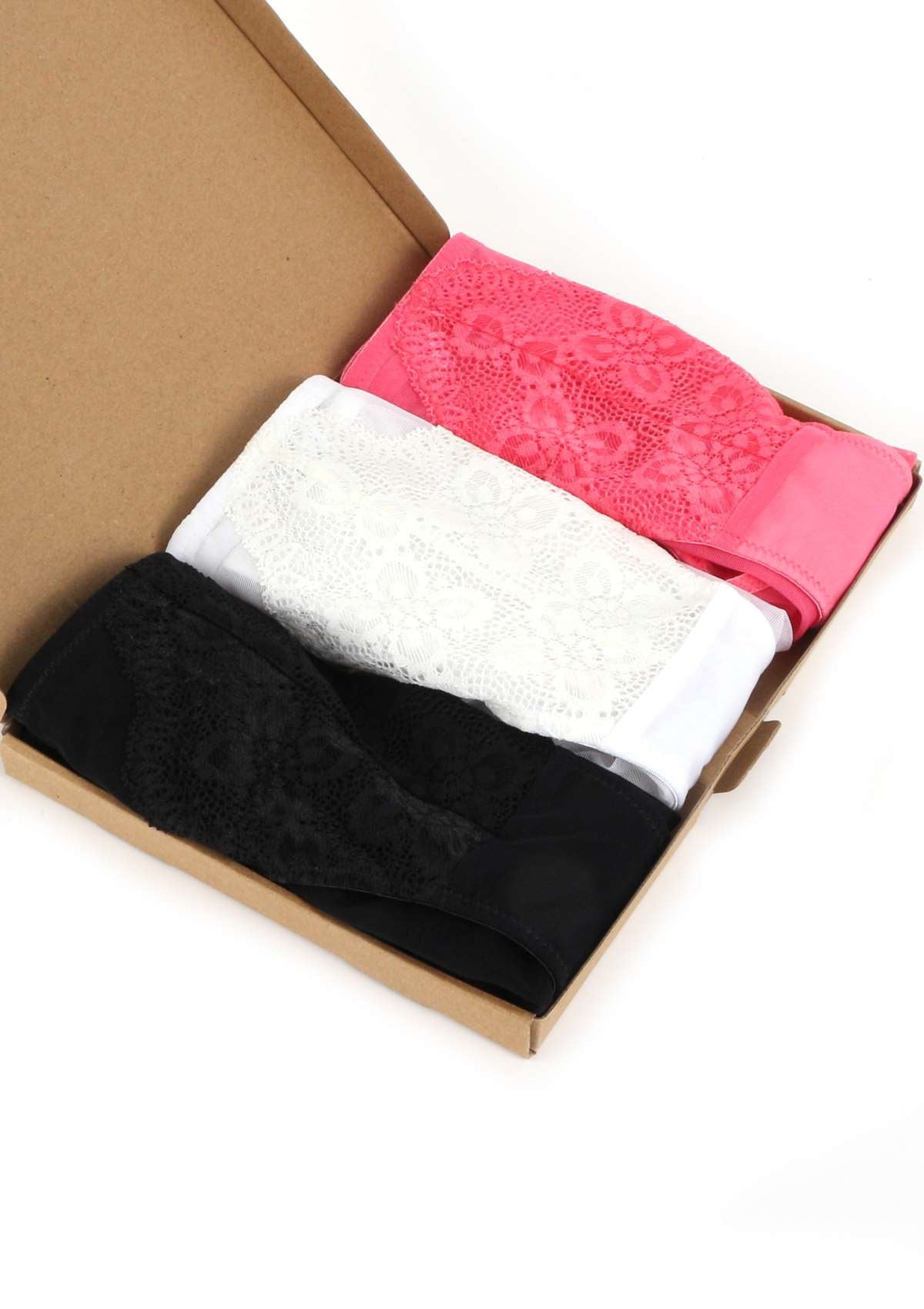 HSIA Front Flower Lace Bikini Underwear 3 Pack - HSIA