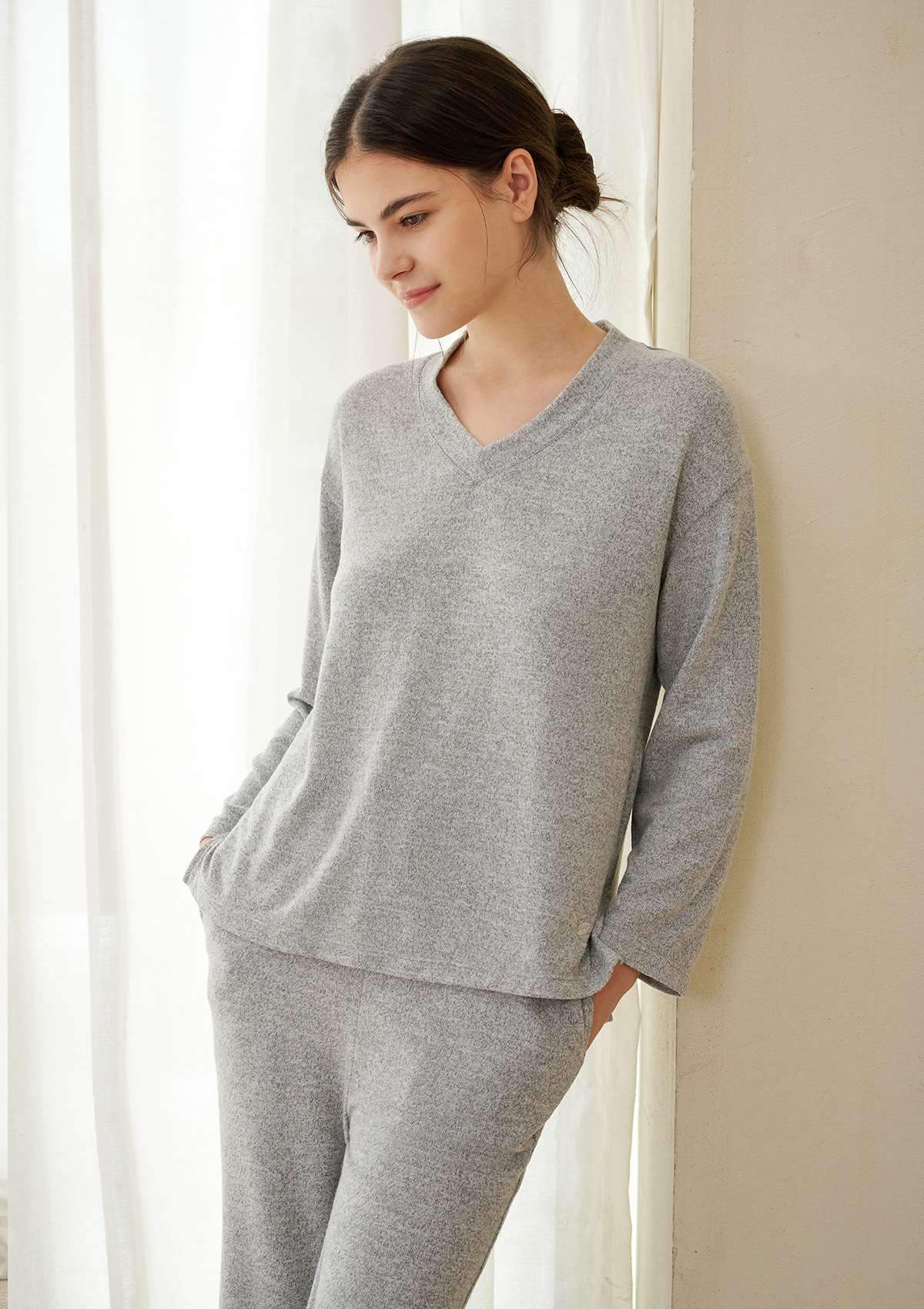 HSIA Knit Long Sleeve Pajama Set - HSIA