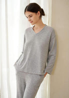 HSIA Knit Long Sleeve Pajama Set - HSIA