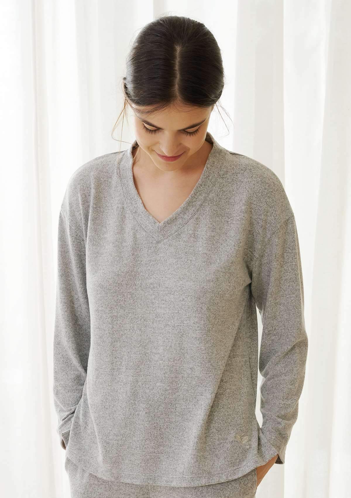 HSIA Knit Long Sleeve Pajama Set - HSIA