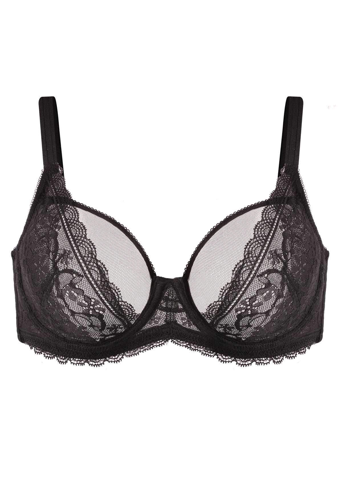 HSIA Lace Dolphin Black Underwire Bra - HSIA
