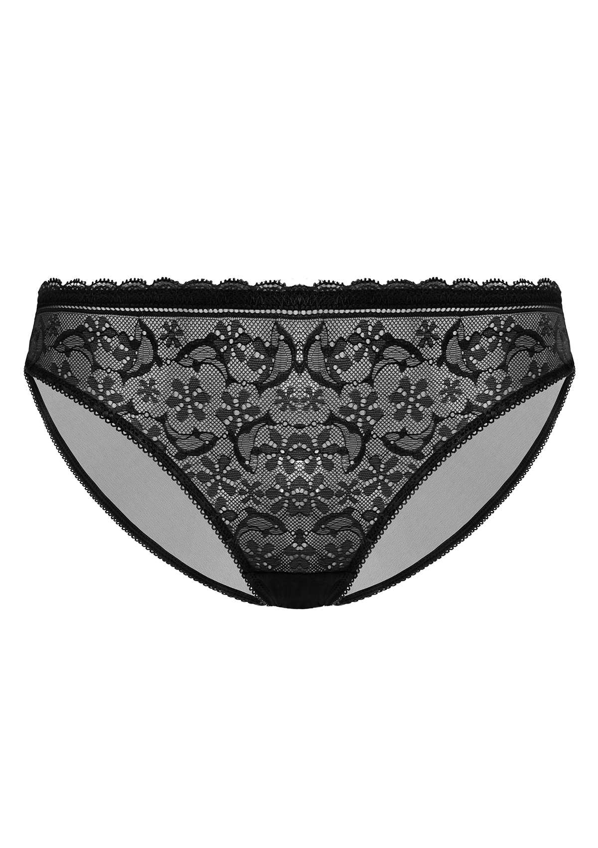 Anemone Lace Dolphin Mid-low Rise Bikini Underwear - HSIA