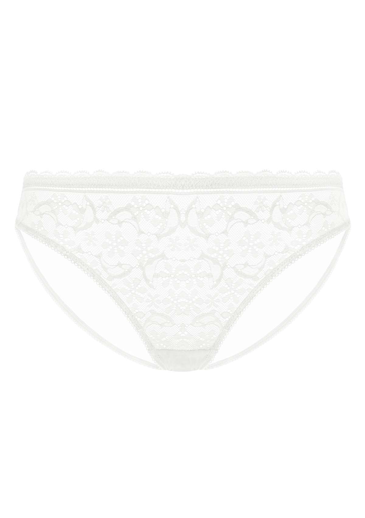 Anemone Lace Dolphin Mid-low Rise White Bikini Underwear - HSIA