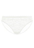 Anemone Lace Dolphin Mid-low Rise White Bikini Underwear - HSIA