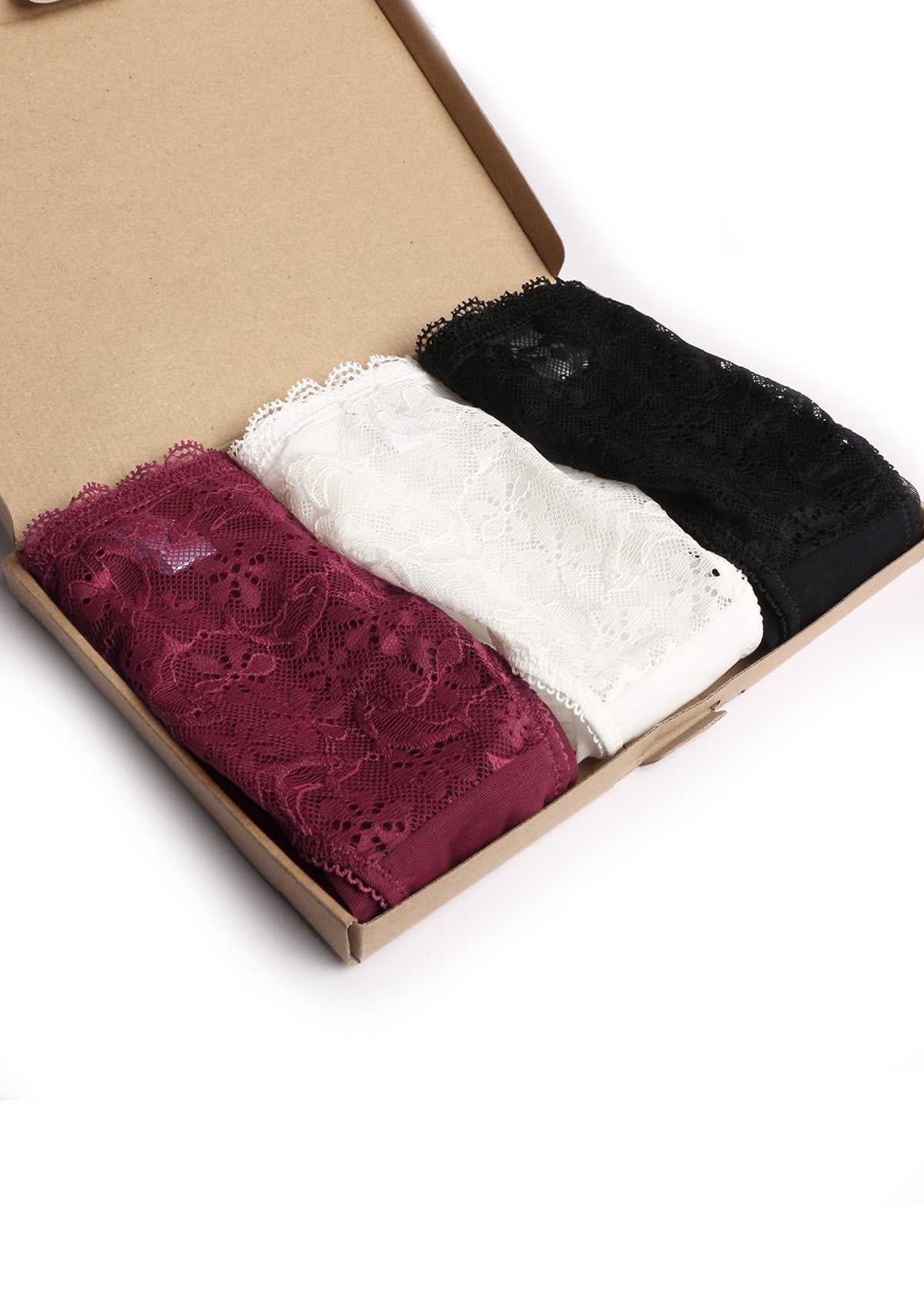 Anemone Lace Dolphin Panties 3 Pack - HSIA
