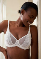 Anemone Unlined Dolphin Lace Underwire Bra - HSIA