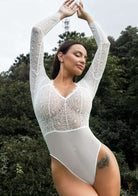 HSIA Lace Long Sleeve Teddy - HSIA