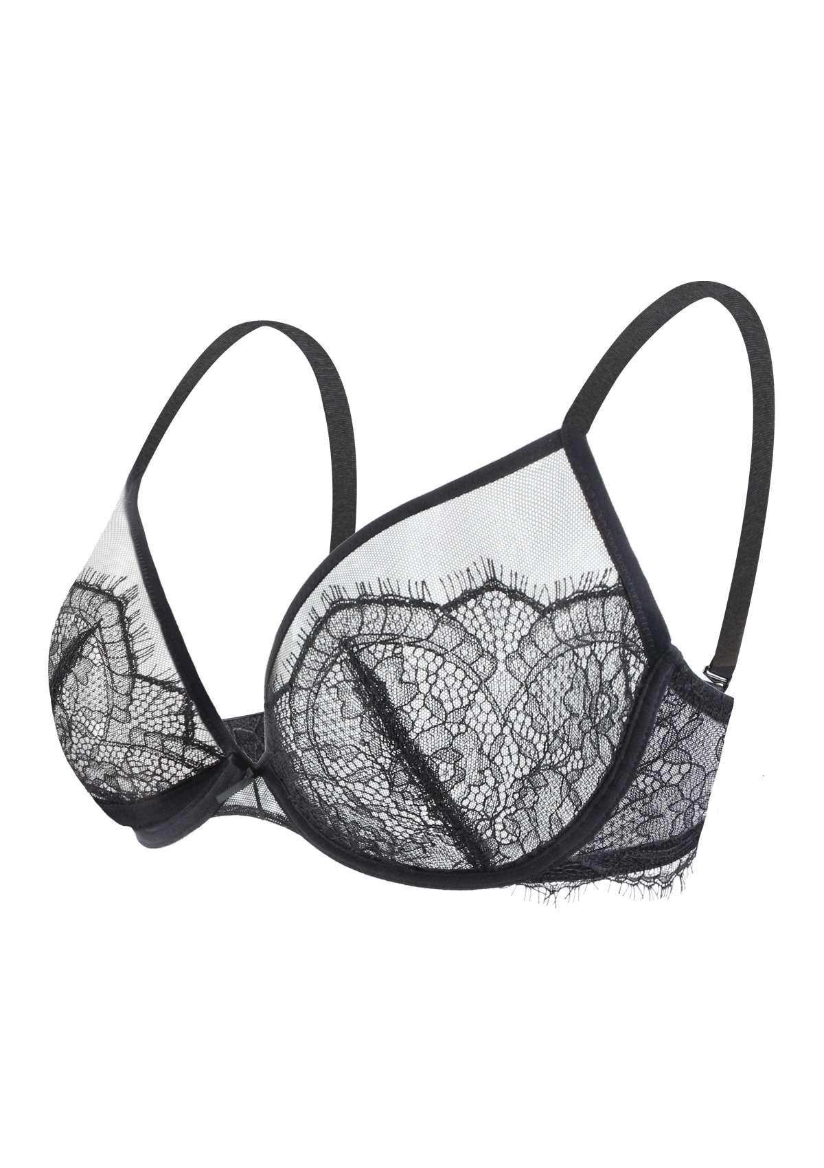 HSIA Mesh Eyelash Trim Unlined Bra - HSIA