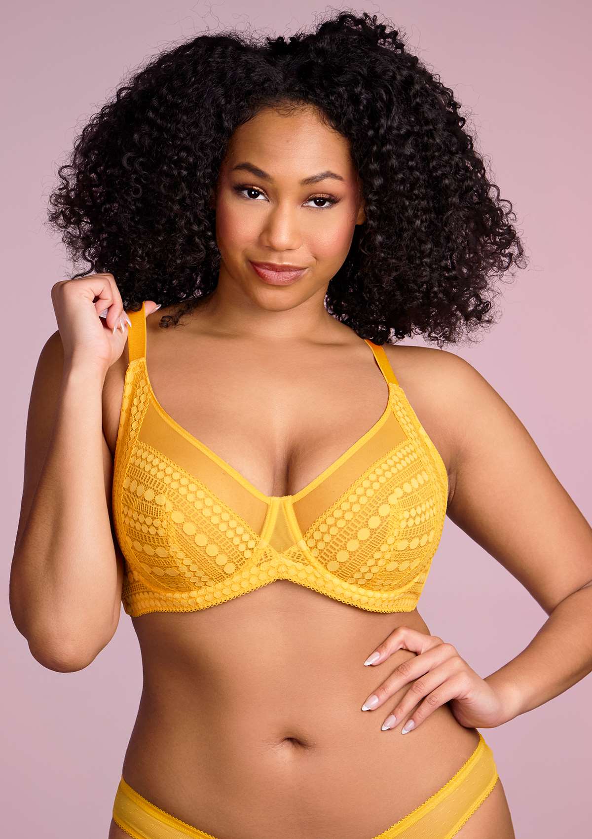 Heroine Polka Dot Sexy Lace Unlined Bra - HSIA
