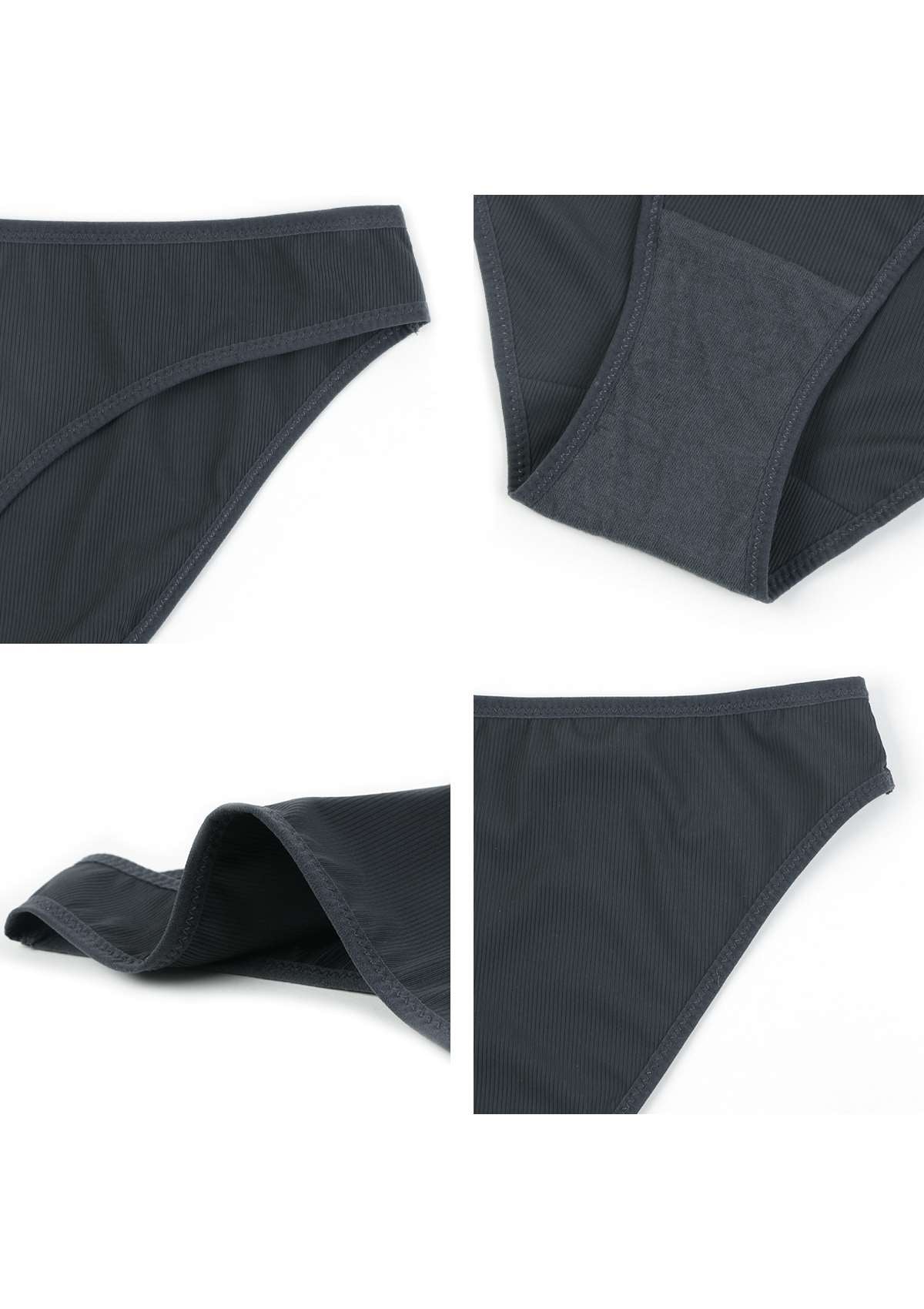 HSIA Ribbed Knit Cotton Bikini Underwear 3 Pack - HSIA