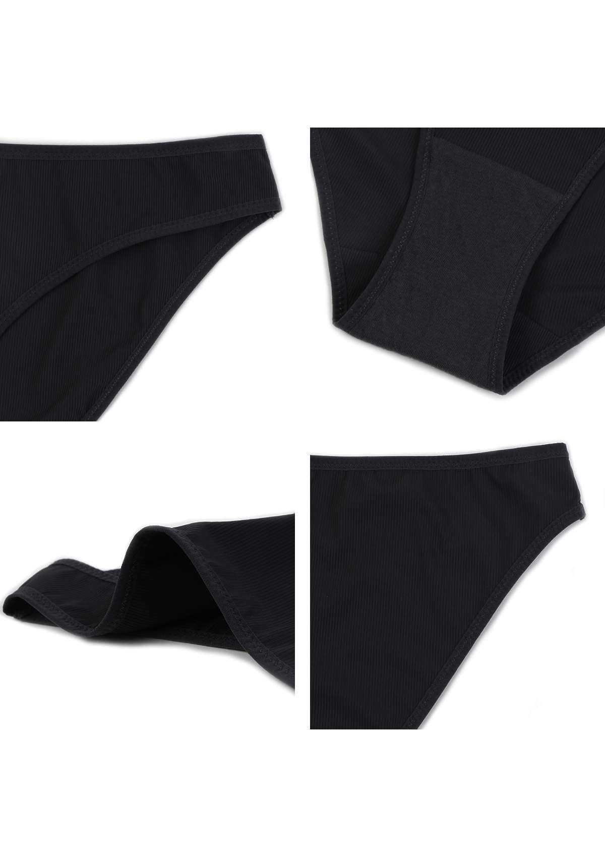 HSIA Ribbed Knit Cotton Bikini Underwear 3 Pack - HSIA