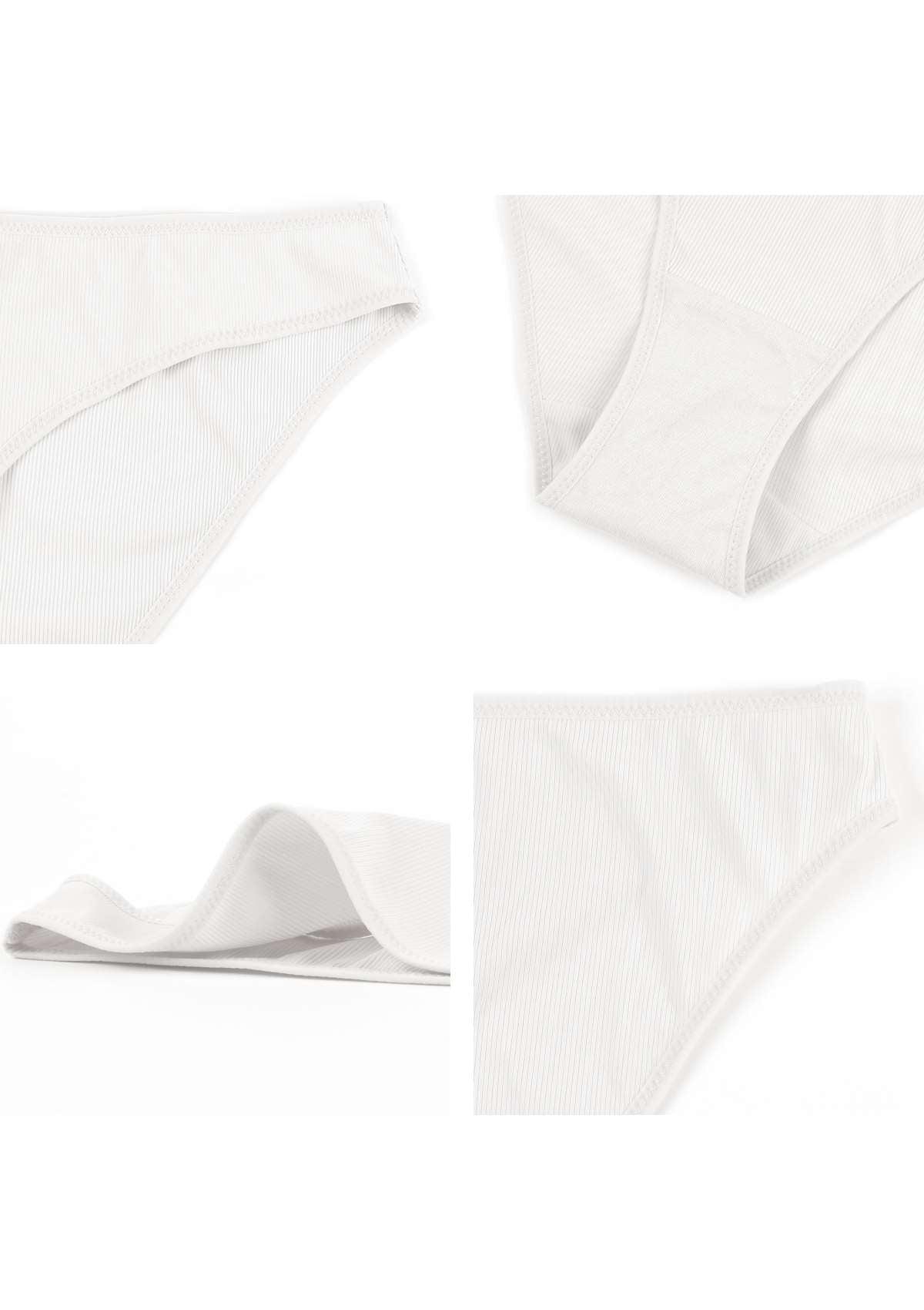 HSIA Ribbed Knit Cotton Bikini Underwear 3 Pack - HSIA