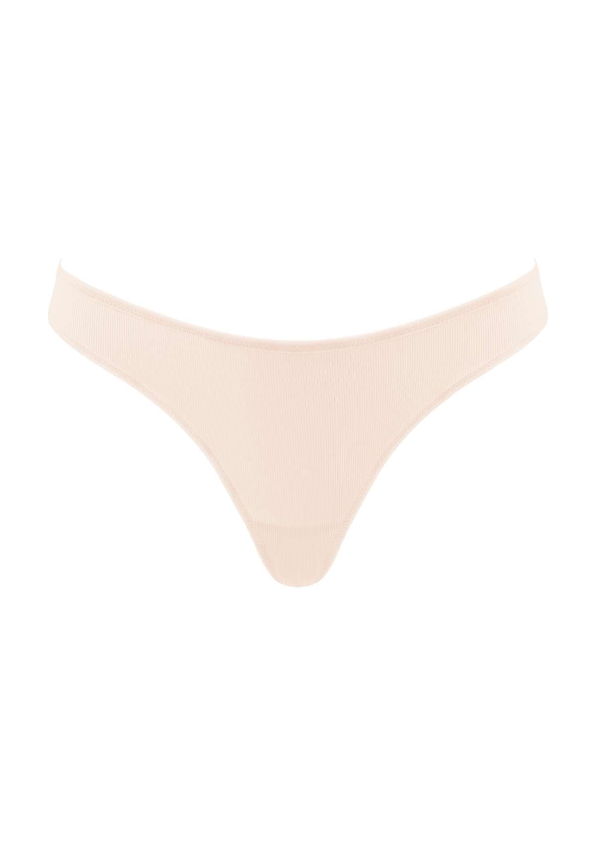 HSIA Ribbed Knit Cotton Thong Underwear 3 Pack - HSIA