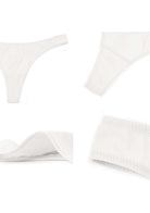 HSIA Ribbed Knit Cotton Thong Underwear 3 Pack - HSIA