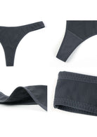 HSIA Ribbed Knit Cotton Thong Underwear 3 Pack - HSIA