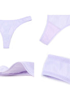 HSIA Ribbed Knit Cotton Thong Underwear 3 Pack - HSIA