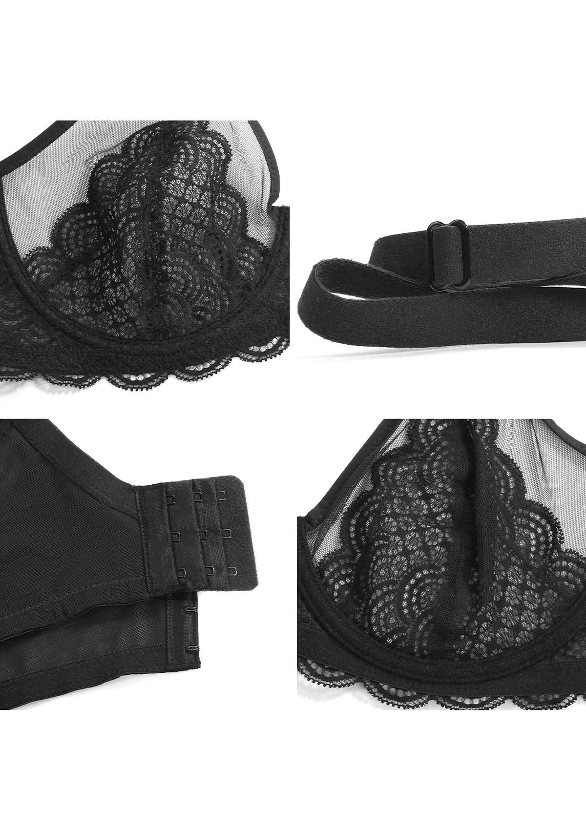 (Cardi B recommends)Mermaid Scales Lace Underwire Bra - HSIA