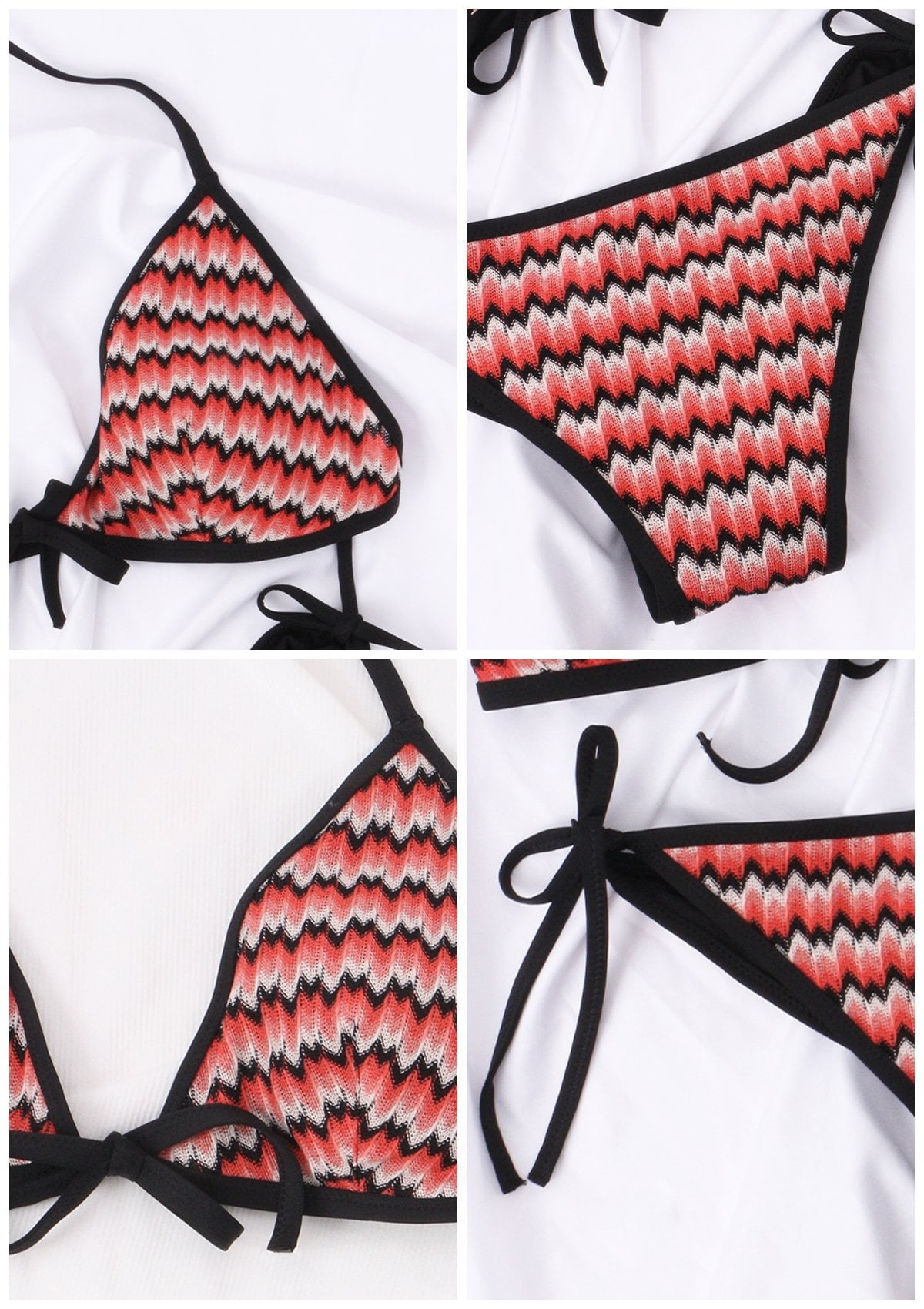 Two Piece Halter Tie Side Bikini Bathing Suit - HSIA